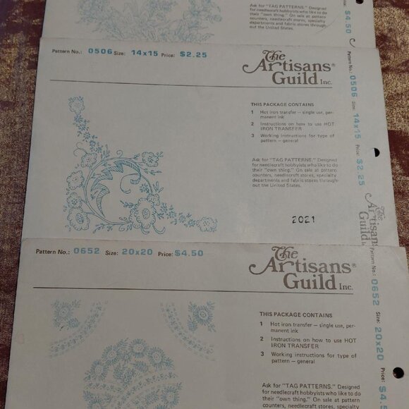 Large Vintage Lot of The Artisans Guild  Embroidery Hot Iron Transfers - Picture 4 of 9